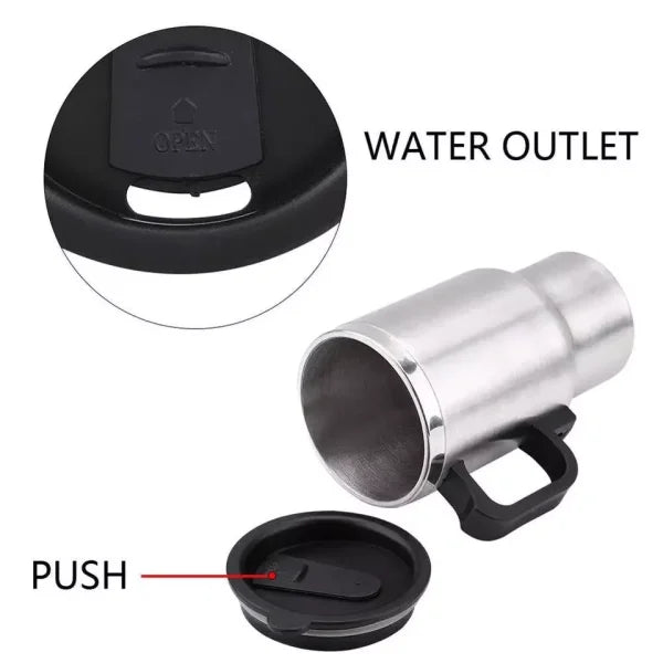 12 Volts 450 Ml Heated Travel Mug Coffee /tea/soup Cup Car Charging Electric Kettle