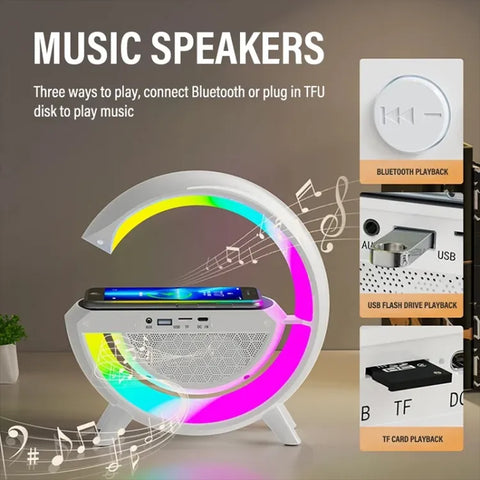 LED Wireless Charging Speaker 2-in-1