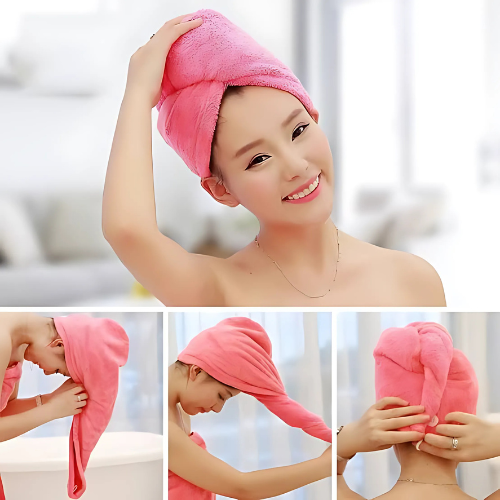 Turby Towel Bath Towels – Dry Hair Cap Super Absorbent Quick-drying Shower Towel (random Color) 65 Cm Length